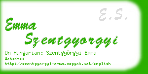 emma szentgyorgyi business card